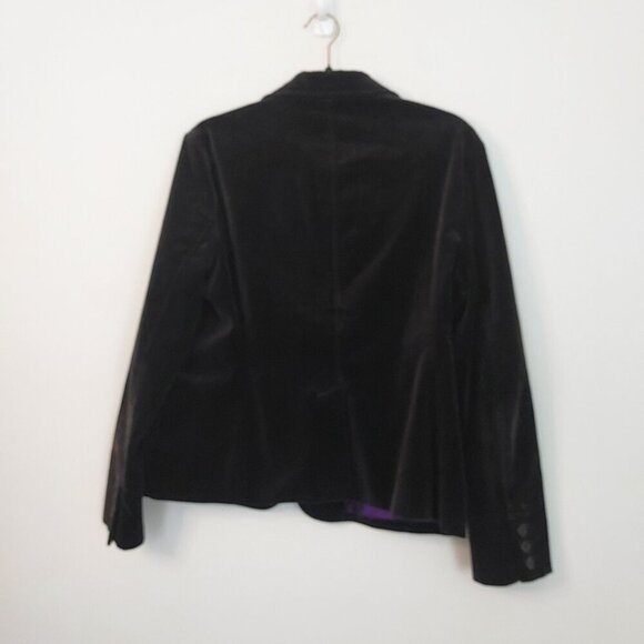 Gap Black Velvet Two Button Blazer Size 14 - Picture 4 of 11